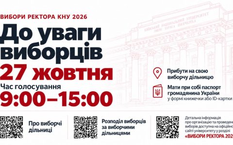 Вибори ректора КНУ — 27 жовтня